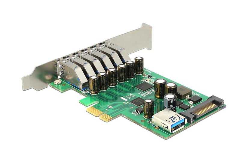 Pci Express Card > 6 X Extern + 1 X Intern Usb 3.0   Usb Adapter   Pcie 2.0   Usb 3.0 X 7 fra Delock