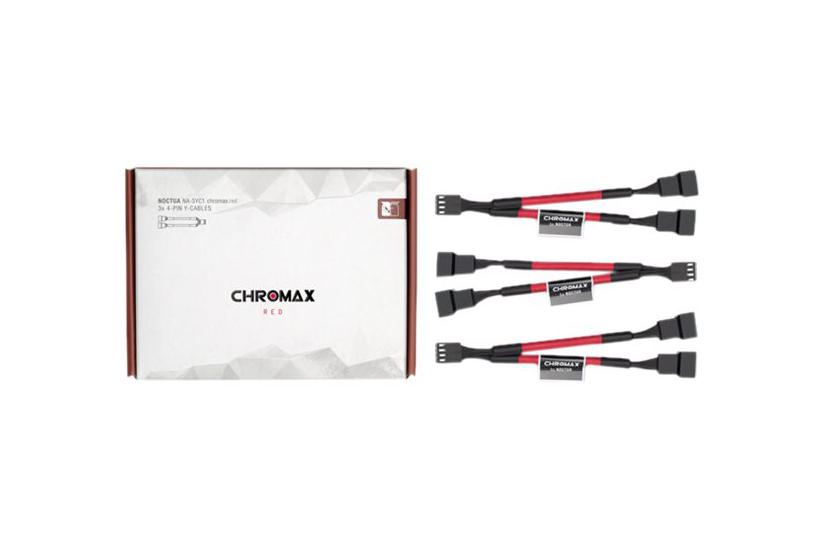 Na Syc1 Chromax.red   Blæser Strømkabel   4 Pin Pwm Til 4 Pin Pwm   11.5 Cm fra Noctua