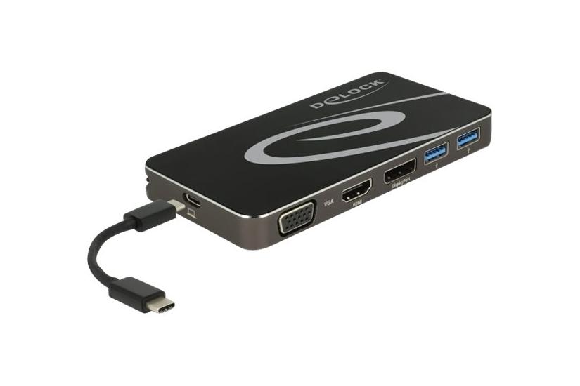Usb Type C 3.2 Dockingstation 4k   Dockingstation   Usb C 3.2 Gen 1   Thunderbolt 3   Vga, Hdmi, Dp fra Delock