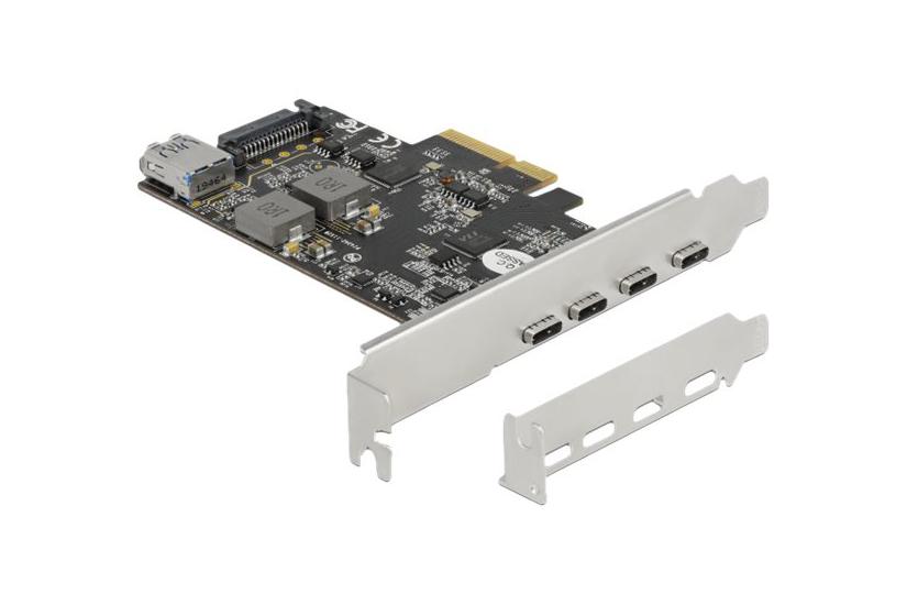 Usb Adapter   Pcie 3.0 X4   Usb C 3.2 Gen 2 X 4 + Usb 3.2 Gen 2 (intern) X 1 fra Delock