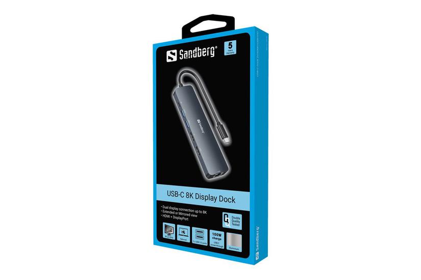 Dockingstation   Usb C   Hdmi, Dp   100mb Lan fra Sandberg
