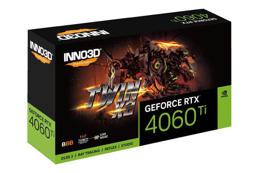 Inno3d Geforce Rtx4060 Ti 8gb Twin X2 Grafikkort   8gb Gddr6   Nvidia Rtx 4060 Ti   Pci Express 4.0 X8 fra Innovision