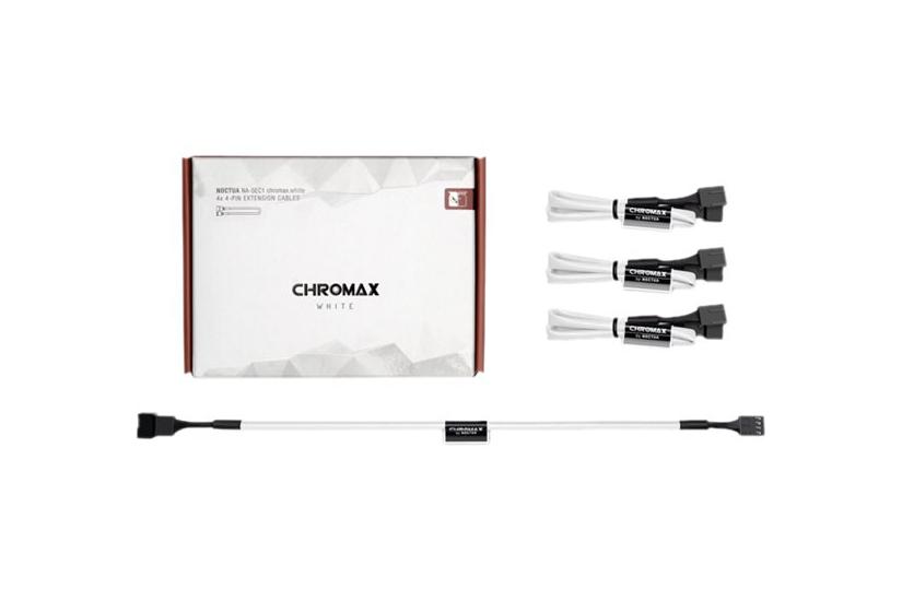 Na Sec1 Chromax.white   Forlængerkabel Til Blæserstrøm   4 Pin Pwm Til 4 Pin Pwm   30 Cm fra Noctua