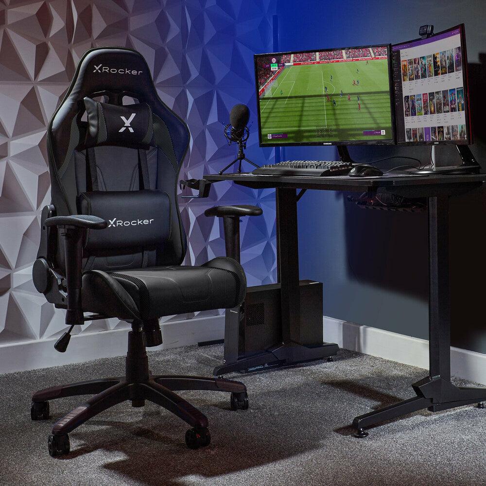 Agility Junior Pc Office Gaming Chair   Carbon Black fra Xrocker