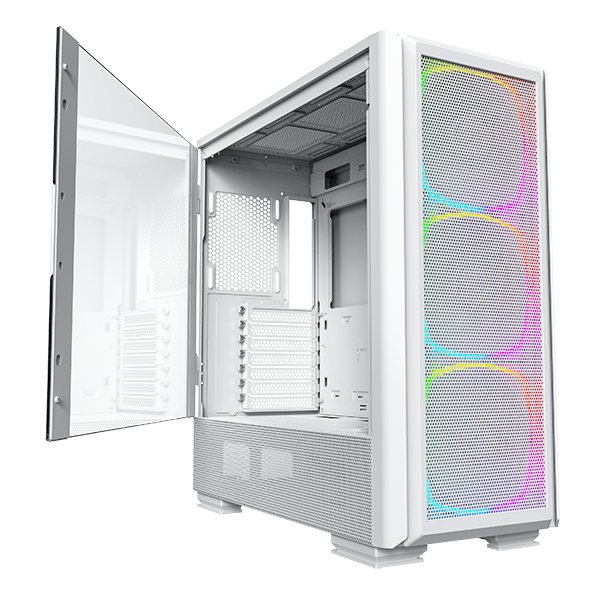 Montech Sky Two Gx White   Midi Tower, E Atx, 3x Argb Pwm Fans fra Telon Technology Co Ltd (montech)